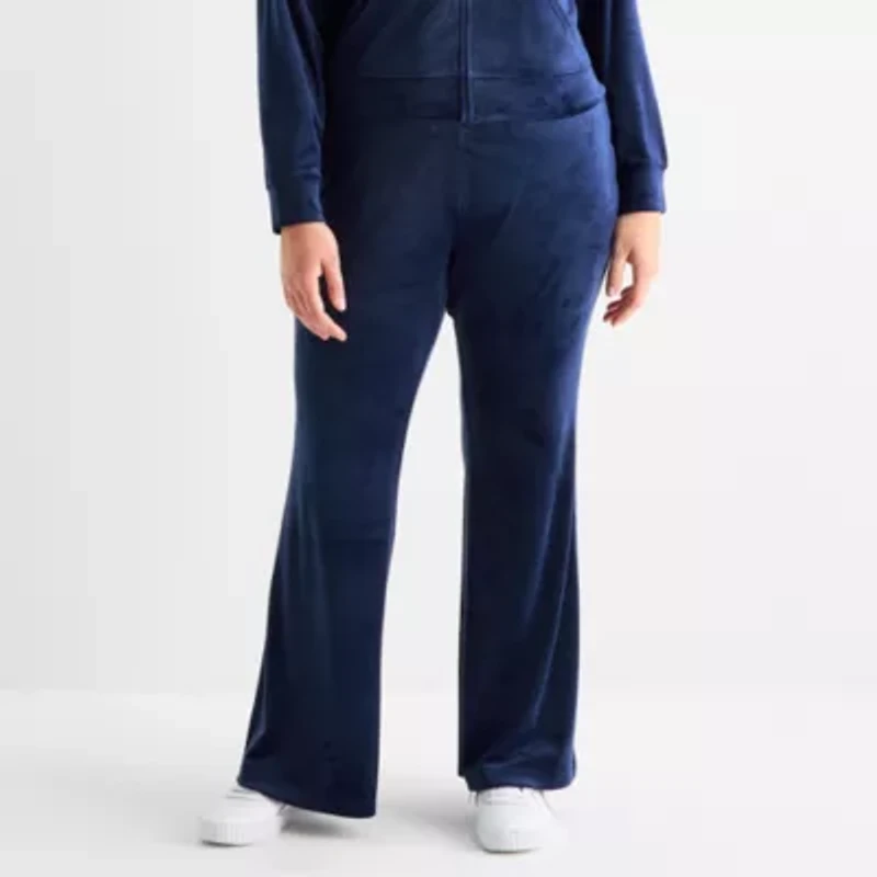 Juicy By Couture Womens Juniors Plus Flare Mid Rise Track Pant