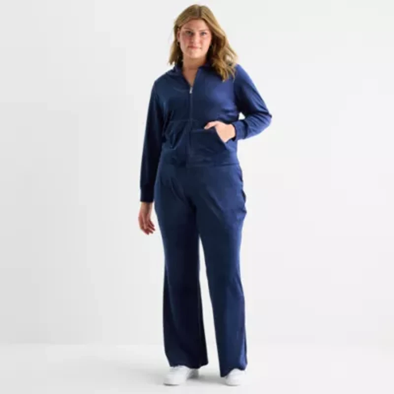 Juicy By Couture Womens Juniors Plus Flare Mid Rise Track Pant