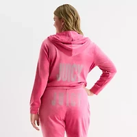 Juicy By Couture Womens Juniors Plus Lightweight Track Jacket