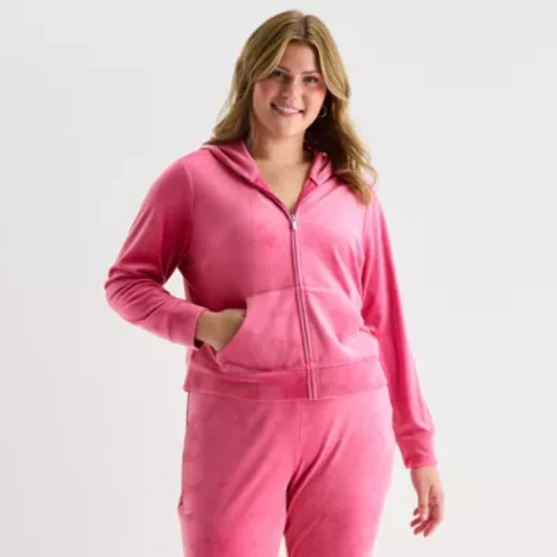Juicy By Couture Womens Juniors Plus Lightweight Track Jacket