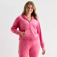 Juicy By Couture Womens Juniors Plus Lightweight Track Jacket