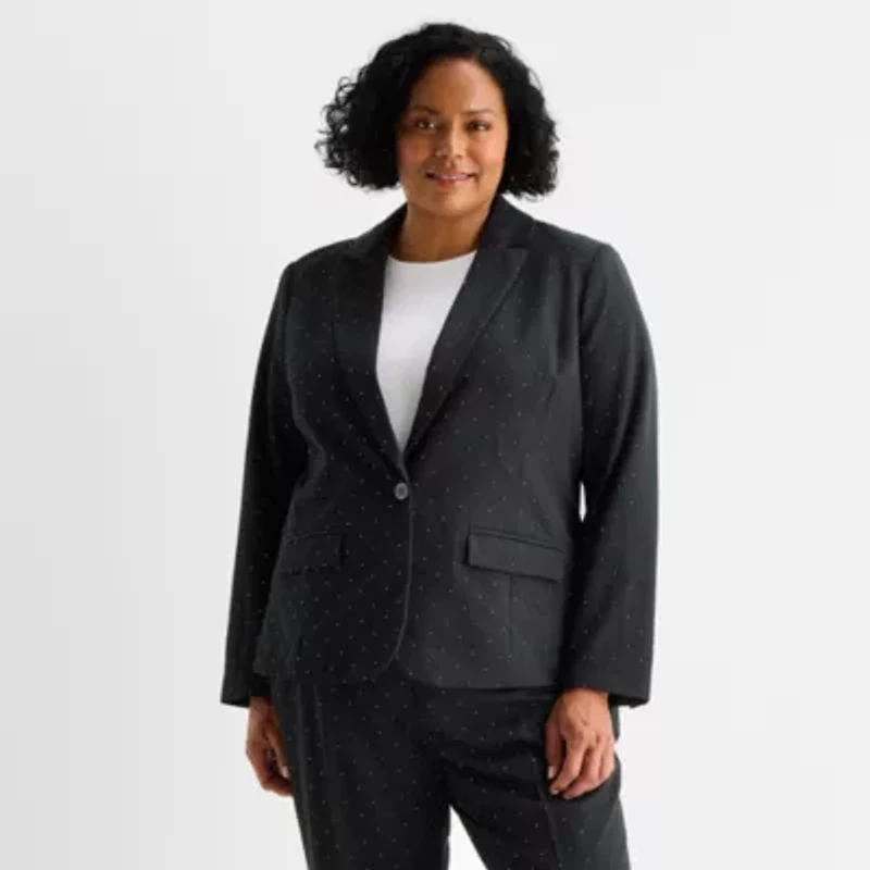 Liz Claiborne Kate Womens Plus Stretch Fabric Classic Fit Blazer
