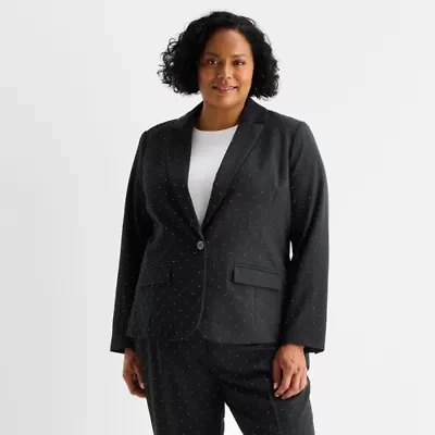 Liz Claiborne Kate Womens Plus Stretch Fabric Classic Fit Blazer