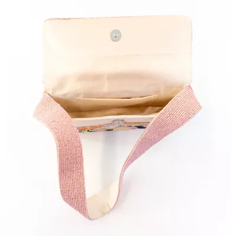 SOL and MER Beaded Floral Baguette Shoulder Bag