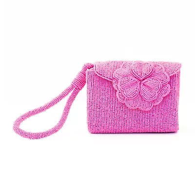 SOL and MER Beaded Floral Womens Wallet