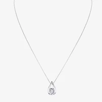 (I-J/Vs1-Vs2) Womens 1 CT. T.W. Lab Grown White Diamond 14K White Gold Pear 18 Inch Pendant Necklace