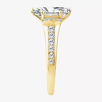 (F,Vs2) Womens 1 1/2 CT. T.W. Lab Grown White Diamond 10K Gold Marquise Side Stone Engagement Ring