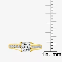 (F, Vs2) Womens 1 3/8 CT. T.W. Lab Grown White Diamond 10K Gold Side Stone Engagement Ring