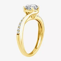 Signature By Modern Bride (F/Vs2) Womens 1 1/2 CT. T.W. Lab Grown White Diamond 10K Gold Side Stone Engagement Ring
