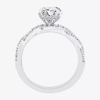 Signature By Modern Bride (F / Vs2) Womens 2 CT. T.W. Lab Grown White Diamond 10K Gold Side Stone Engagement Ring