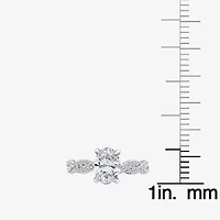 Signature By Modern Bride (F / Vs2) Womens 2 CT. T.W. Lab Grown White Diamond 10K Gold Side Stone Engagement Ring