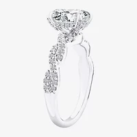 Signature By Modern Bride (F / Vs2) Womens 2 CT. T.W. Lab Grown White Diamond 10K Gold Side Stone Engagement Ring