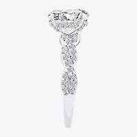 Signature By Modern Bride (F / Vs2) Womens 2 CT. T.W. Lab Grown White Diamond 10K Gold Side Stone Engagement Ring