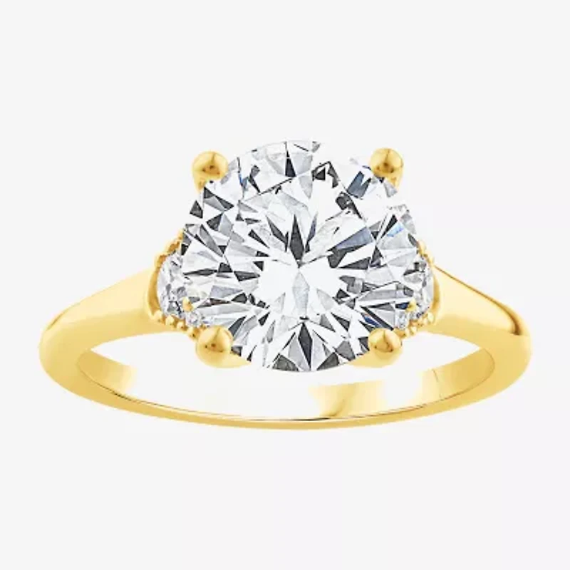 (F,Vs2) Womens 3 1/4 CT. T.W. Lab Grown White Diamond 14K Gold Round Solitaire Engagement Ring