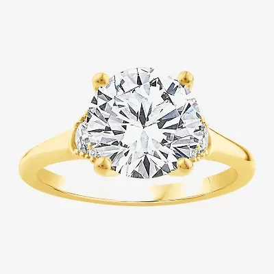 (F,Vs2) Womens 3 1/4 CT. T.W. Lab Grown White Diamond 14K Gold Round Solitaire Engagement Ring