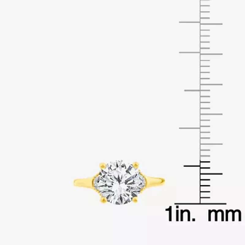 (F,Vs2) Womens 3 1/4 CT. T.W. Lab Grown White Diamond 14K Gold Round Solitaire Engagement Ring