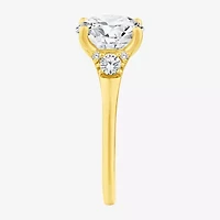 (F,Vs2) Womens 3 1/4 CT. T.W. Lab Grown White Diamond 14K Gold Round Solitaire Engagement Ring