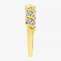 (F / Vs2) Womens 1 CT. T.W. Lab Grown White Diamond 10K Gold Anniversary Wedding Band