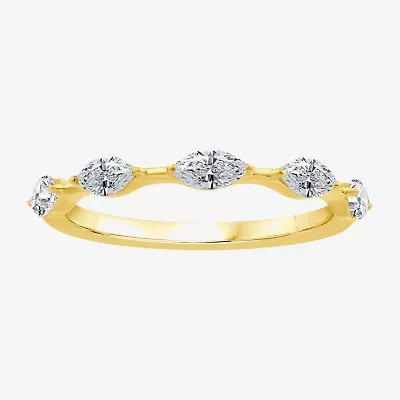 Signature By Modern Bride (F / Vs2) Womens 1/2 CT. T.W. Lab Grown White Diamond 10K Gold Anniversary Wedding Band