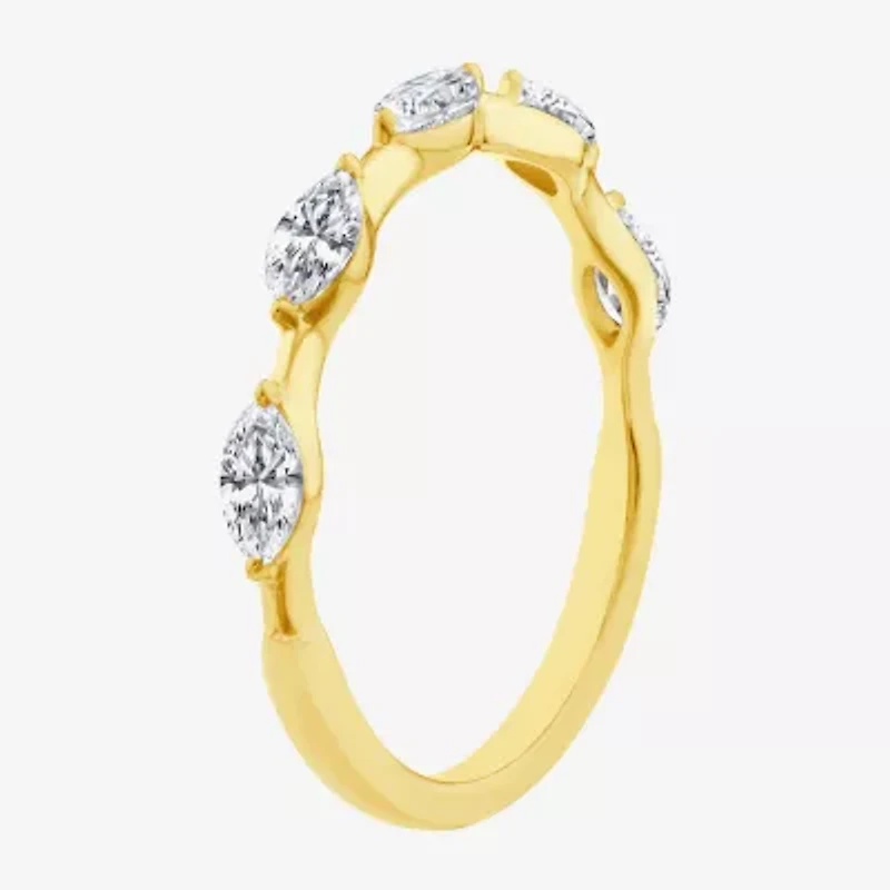 Signature By Modern Bride (F / Vs2) Womens 1/2 CT. T.W. Lab Grown White Diamond 10K Gold Anniversary Wedding Band