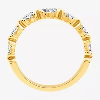 (F / Vs2) Womens 1/2 CT. T.W. Lab Grown White Diamond 10K Gold Anniversary Wedding Band