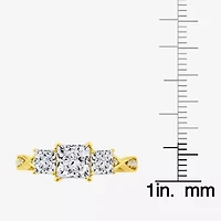 (F / Vs2) Womens 2 CT. T.W. Lab Grown White Diamond 10K Gold Side Stone 3-Stone Engagement Ring