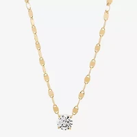 Silver Addiction Womens Lab Created White Cubic Zirconia 14K Gold Over Silver 18 Inch Pendant Necklace