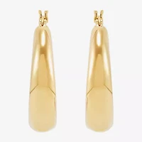 Silver Addiction Womens 14K Gold Over Silver Hoop Earrings