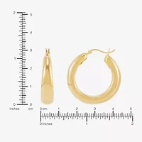 Silver Addiction Womens 14K Gold Over Silver Hoop Earrings