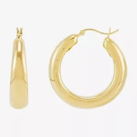Silver Addiction Womens 14K Gold Over Silver Hoop Earrings