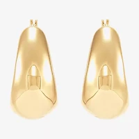 Silver Addiction Womens 14K Gold Over Silver 25.4mm Hoop Earrings