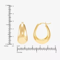 Silver Addiction Womens 14K Gold Over Silver 25.4mm Hoop Earrings