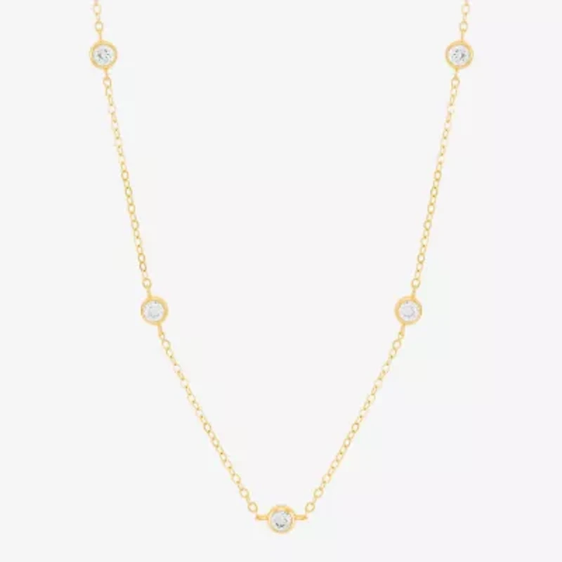 Silver Addiction Womens 14K Gold Over Silver 17 Inch Cable Chain Necklace