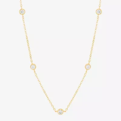 Silver Addiction Womens 14K Gold Over Silver 17 Inch Cable Chain Necklace