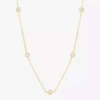 Silver Addiction Womens 14K Gold Over Silver 17 Inch Cable Chain Necklace