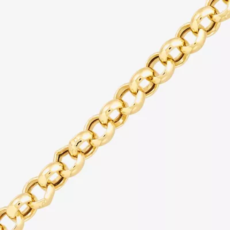 Silver Addiction Womens 14K Gold Over Silver Heart Charm Bracelet