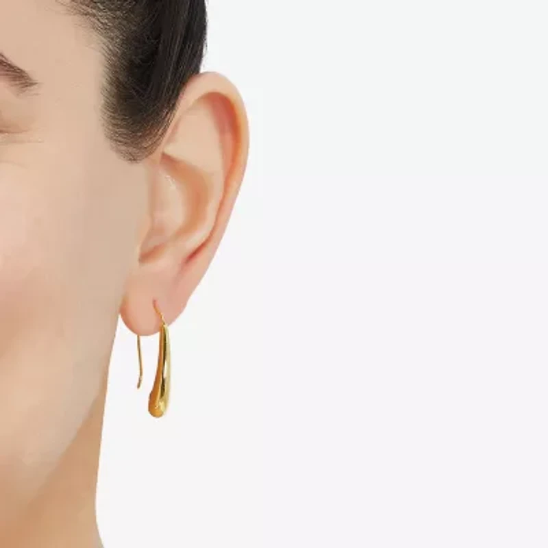 Silver Addiction Womens 14K Gold Over Silver Bar Drop Earrings