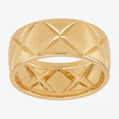 Silver Addiction Womens 11.5MM 14K Gold Over Band