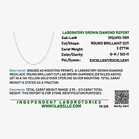 Diamond Addiction G-H / Si2-I1 Womens White Diamond 14K Gold Over Silver 17 Inch Tennis Necklace