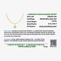 Diamond Addiction G-H / Si2-I1 Womens 1 CT. T.W. Lab Grown White Diamond 14K Gold Over Silver 18 Inch Pendant Necklace
