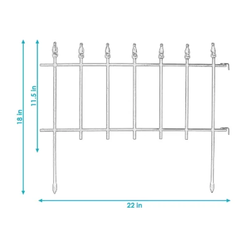 Net Health Shops Border Fence Panels 5-Piece Metal Yard Stake