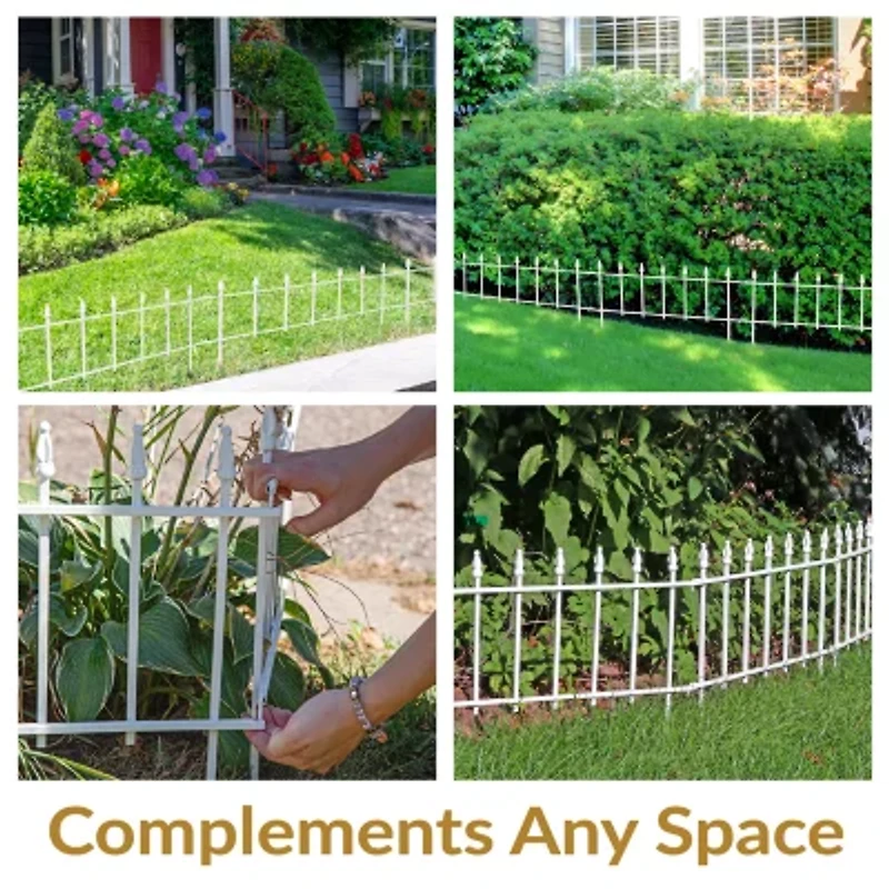 Net Health Shops Border Fence Panels 5-Piece Metal Yard Stake