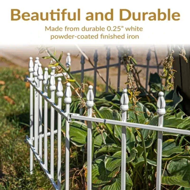 Net Health Shops Border Fence Panels 5-Piece Metal Yard Stake