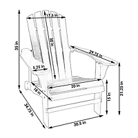 Coastal Bliss Wooden Adirondack Chair Set of 2