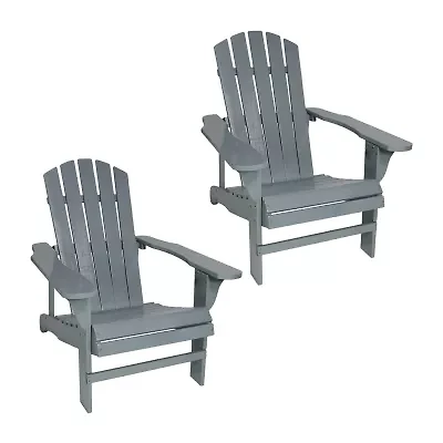 Coastal Bliss Wooden Adirondack Chair Set of 2