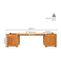Meranti Wood Planter Box Patio Bench