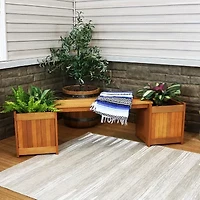Meranti Wood Planter Box Patio Bench