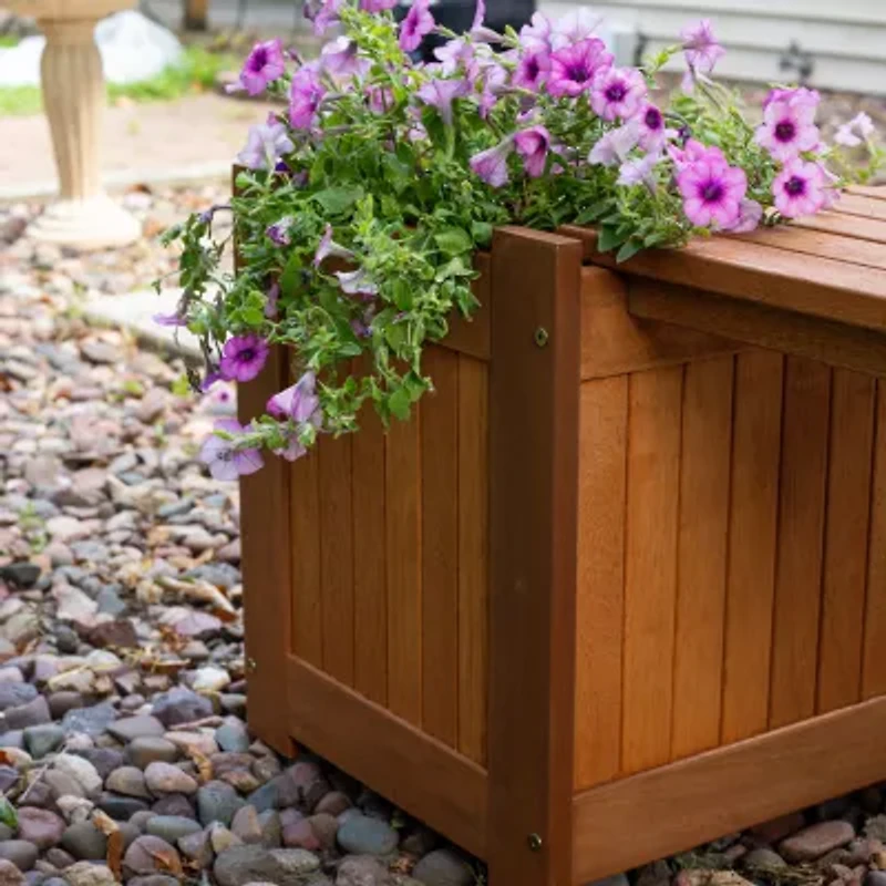 Meranti Wood Planter Box Patio Bench