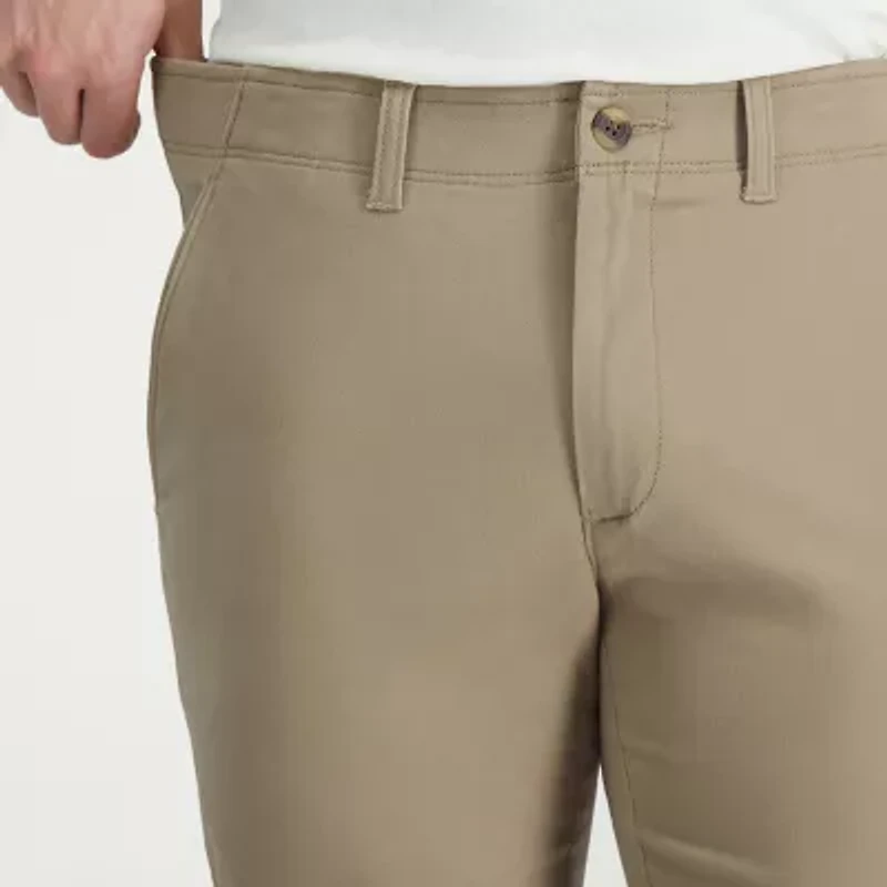 Haggar Life Khaki Chino Mens Comfort Waistband Slim Fit Flat Front Pant