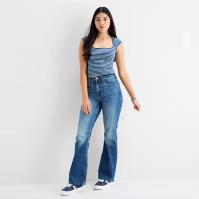 Arizona Womens Juniors High Rise Bootcut Jean